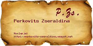 Perkovits Zseraldina névjegykártya